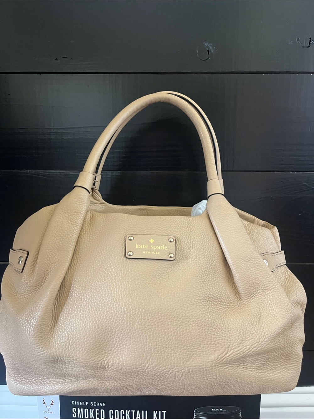 kate spade Beige Pebbled Leather Satchel Tote